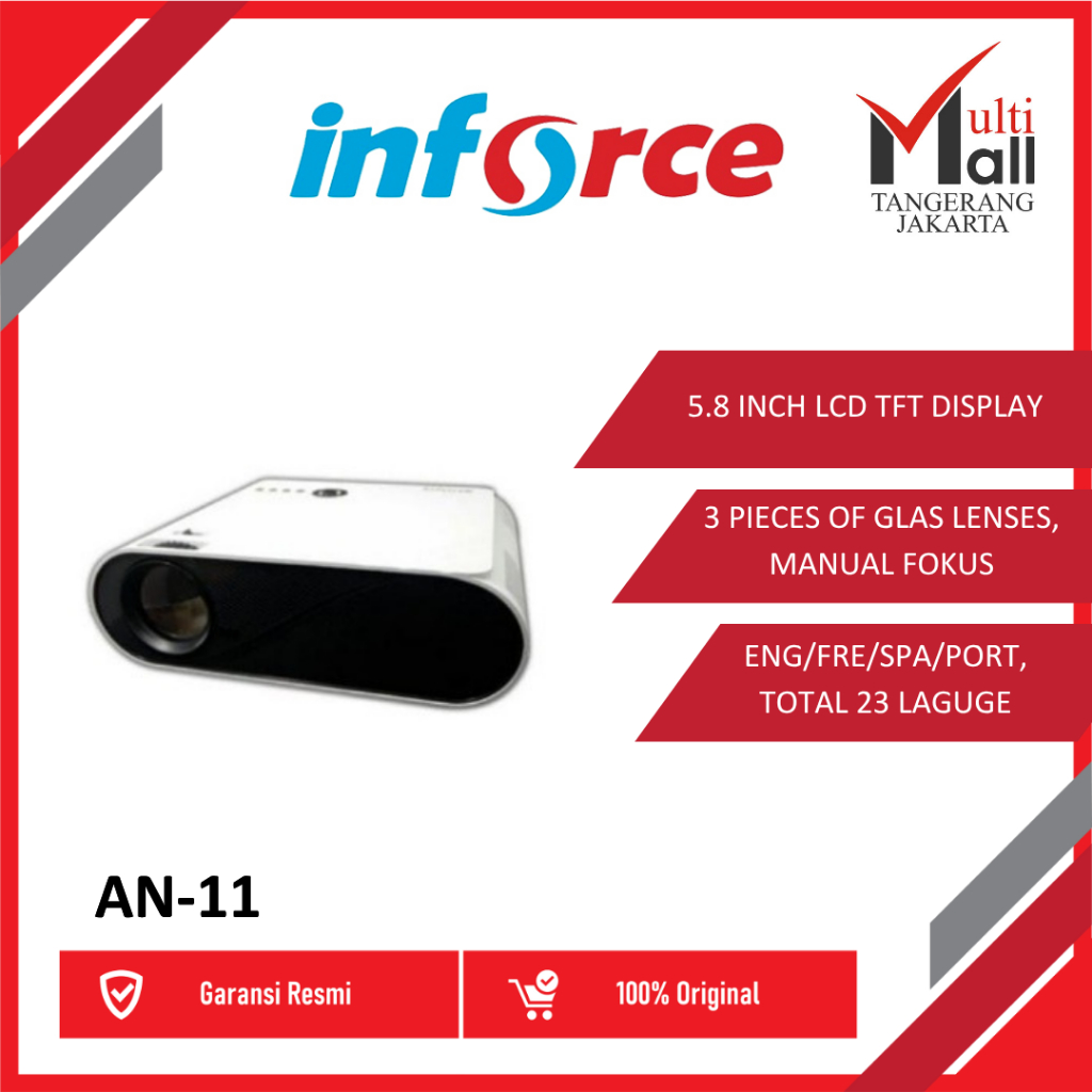 LCD PROJECTOR INFORCE AN-11 WHITE ( ANDROID ) Proyektor AN11