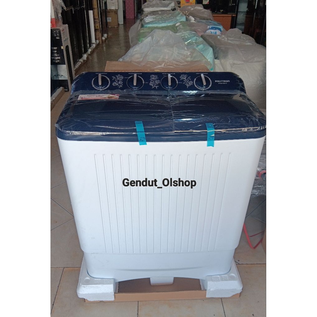 (Khusus Wilayah Kota Palembang) Mesin Cuci 2 Tabung Polytron 8 Kg Twin Tub PWM-8073, Mesin Cuci Poly