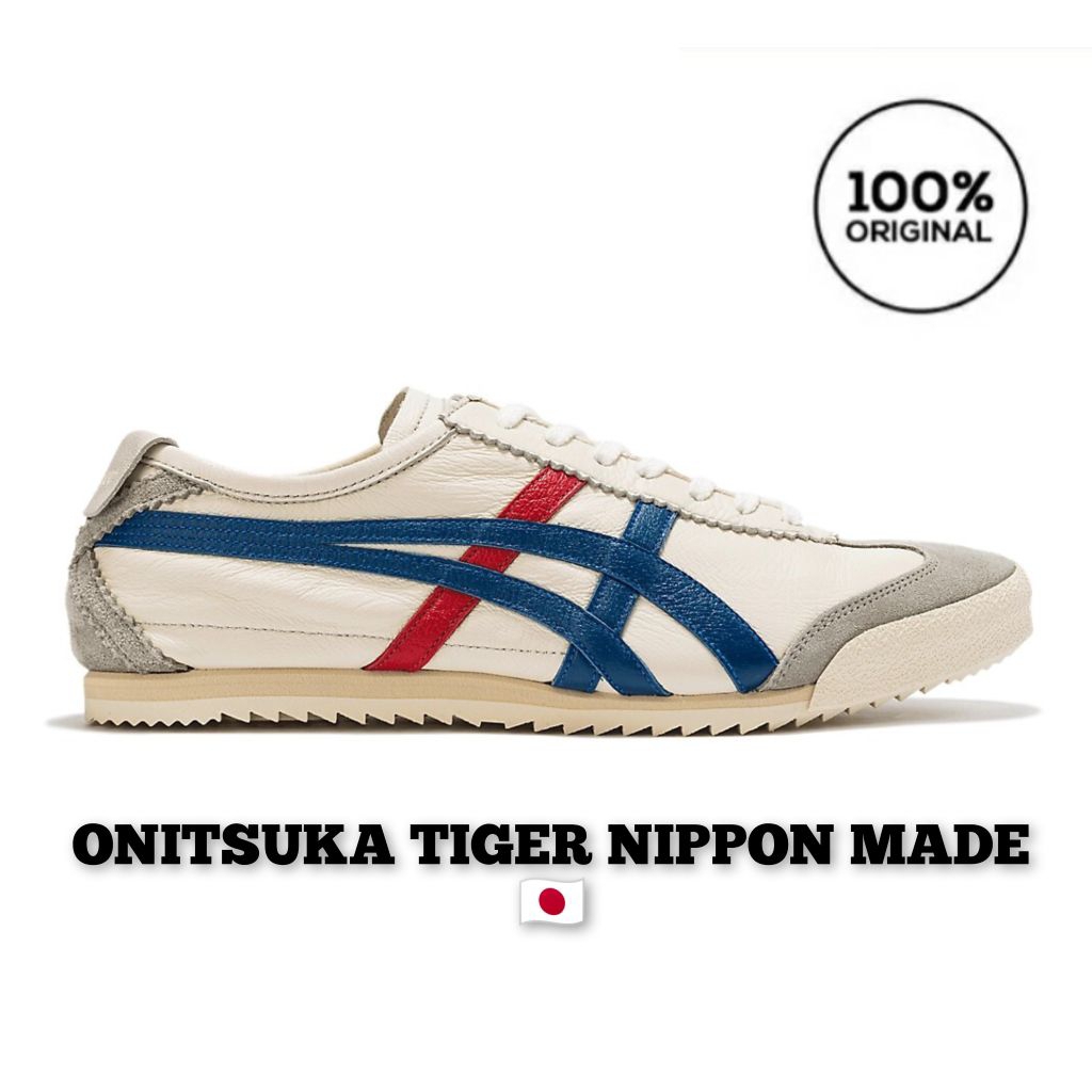 Onitsuka Tiger Japan Original Nippon Made Cream Blue Red UNISEX