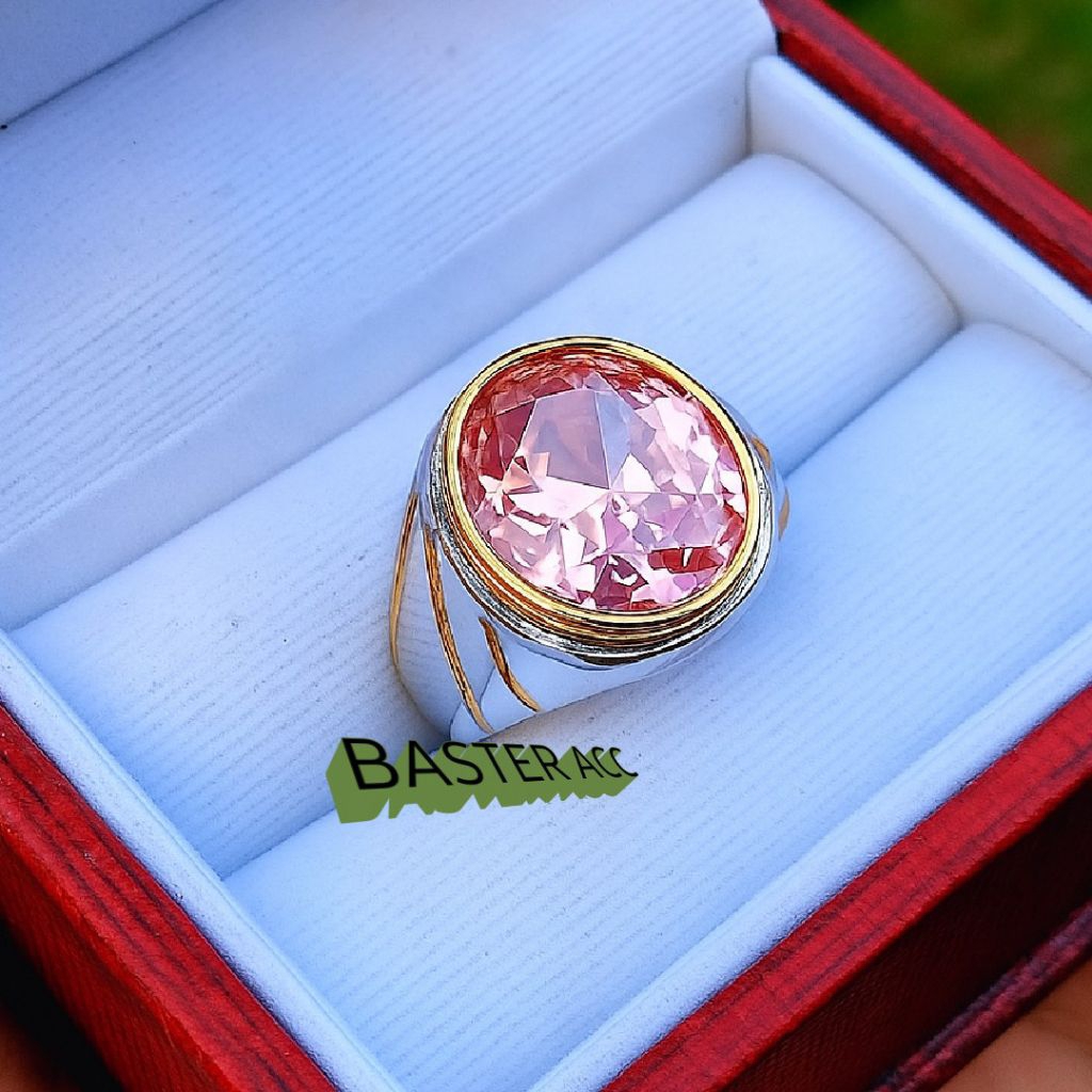 CINCIN BATU PINK TOPAS MEWAH SIAP PAKAI