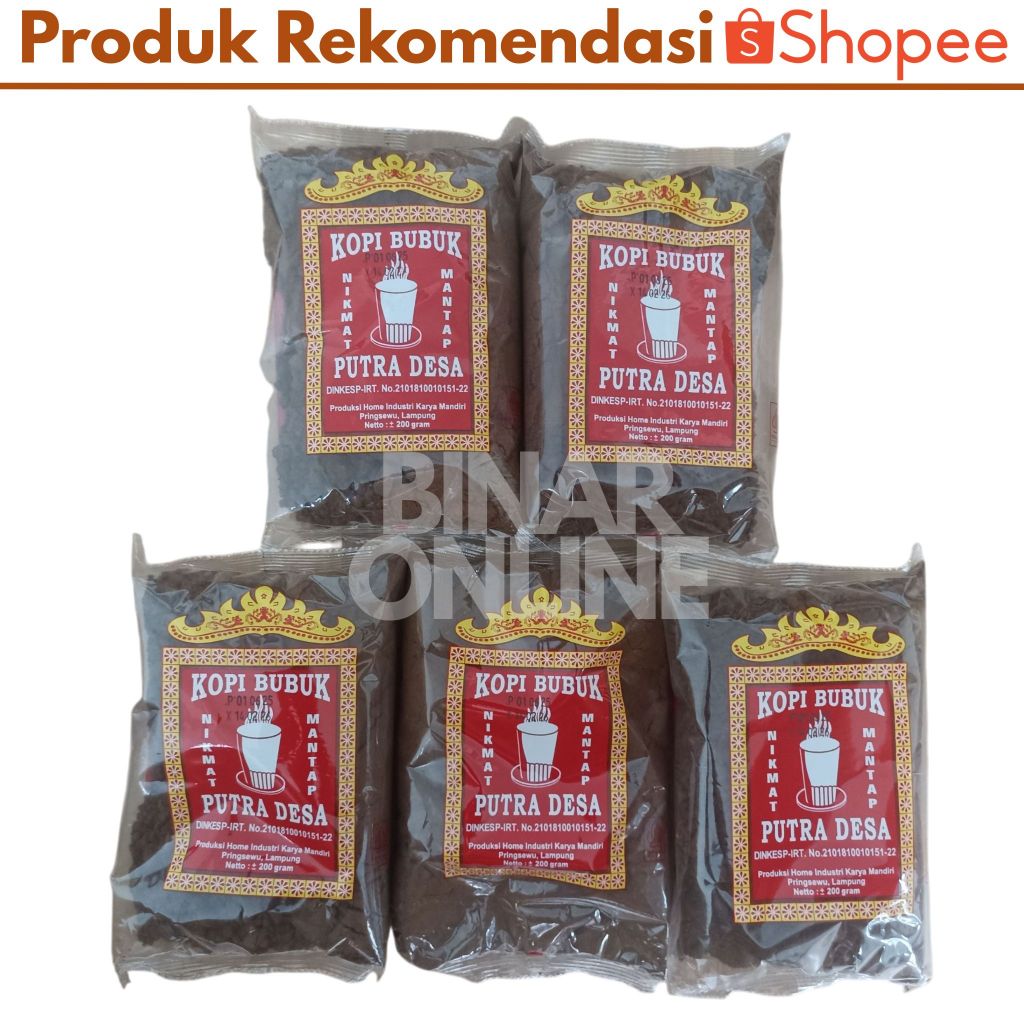 

Kopi Bubuk Putra Desa 1kg Robusta Asli Pringsewu Lampung Murah [5 x 200 gram]