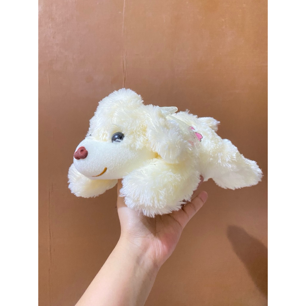 Boneka Karakter Anjing Krem Lucu size 32x12cm / Boneka Anjing / Boneka Karakter Guguk / Boneka Anjin