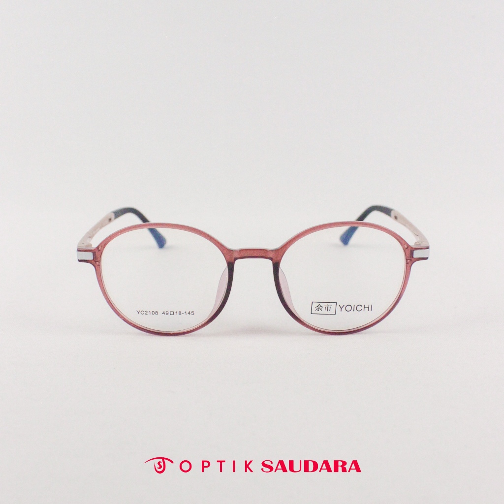 Optik Saudara - Frame Yoichi - Kacamata Wanita Fashion Model Bulat Ringan F YC2108 C2 49