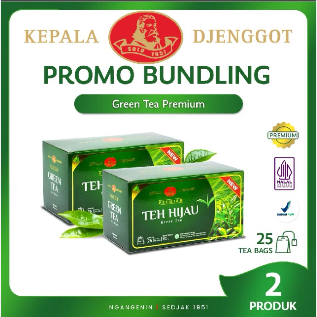 

‘PAKET BUNDLING 2PCS’ Teh Hijau Greentea Premium 25’s 50gr - Kepala Djenggot