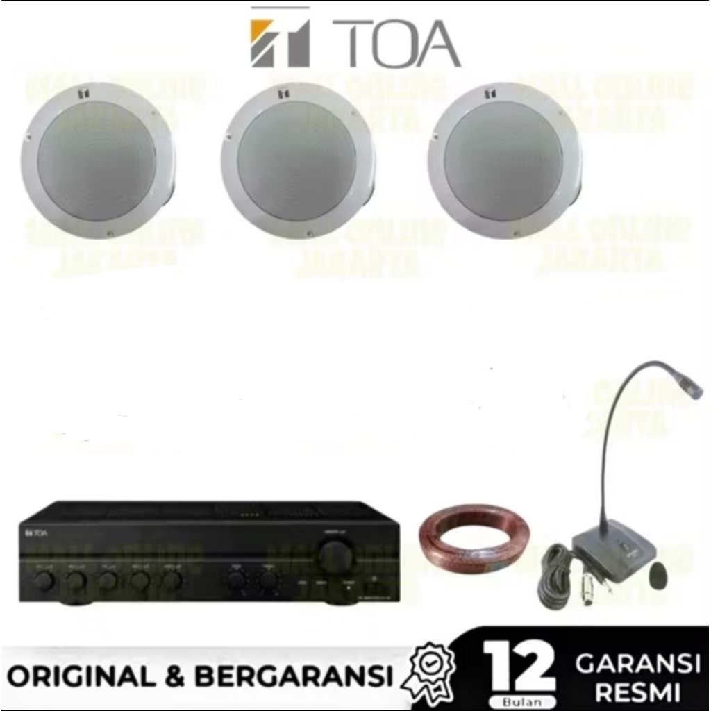 Paket sound system gedung speaker plafon 3 speaker ceiling toa