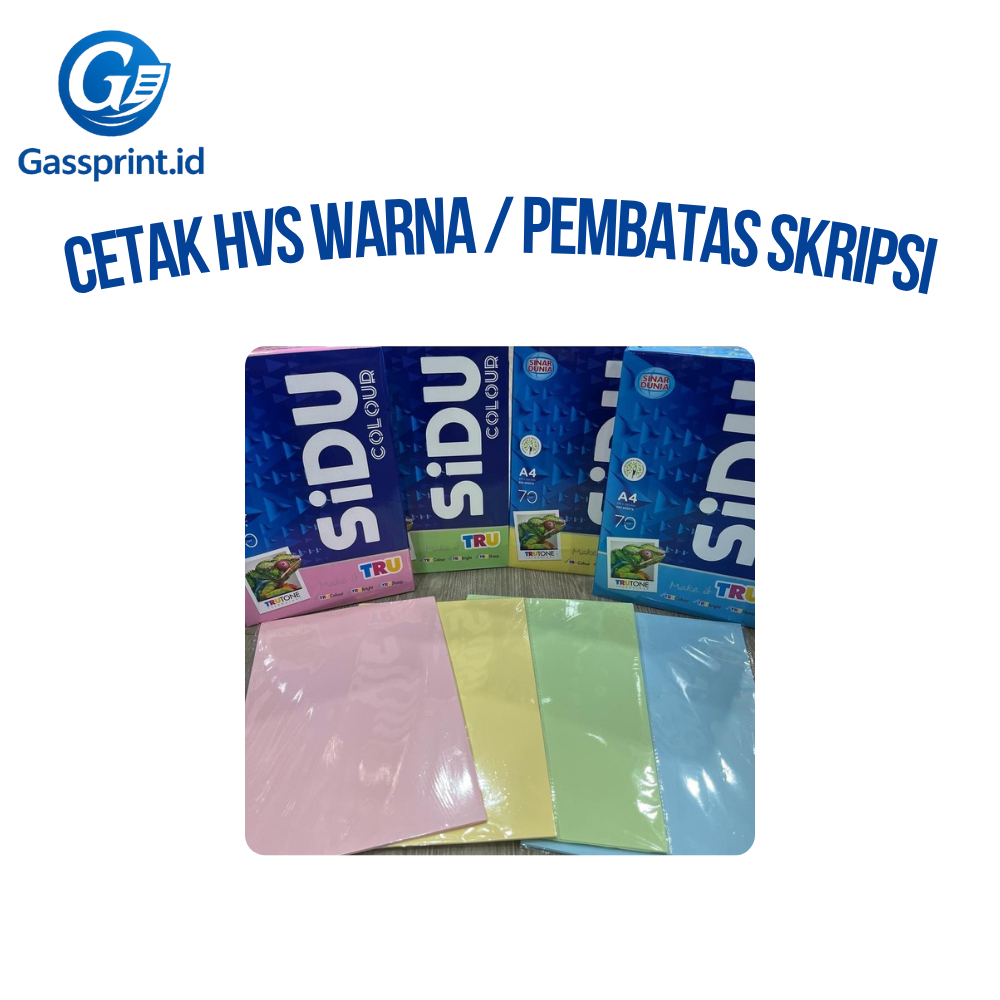

CETAK KERTAS HVS WARNA / PEMBATAS SKRIPSI