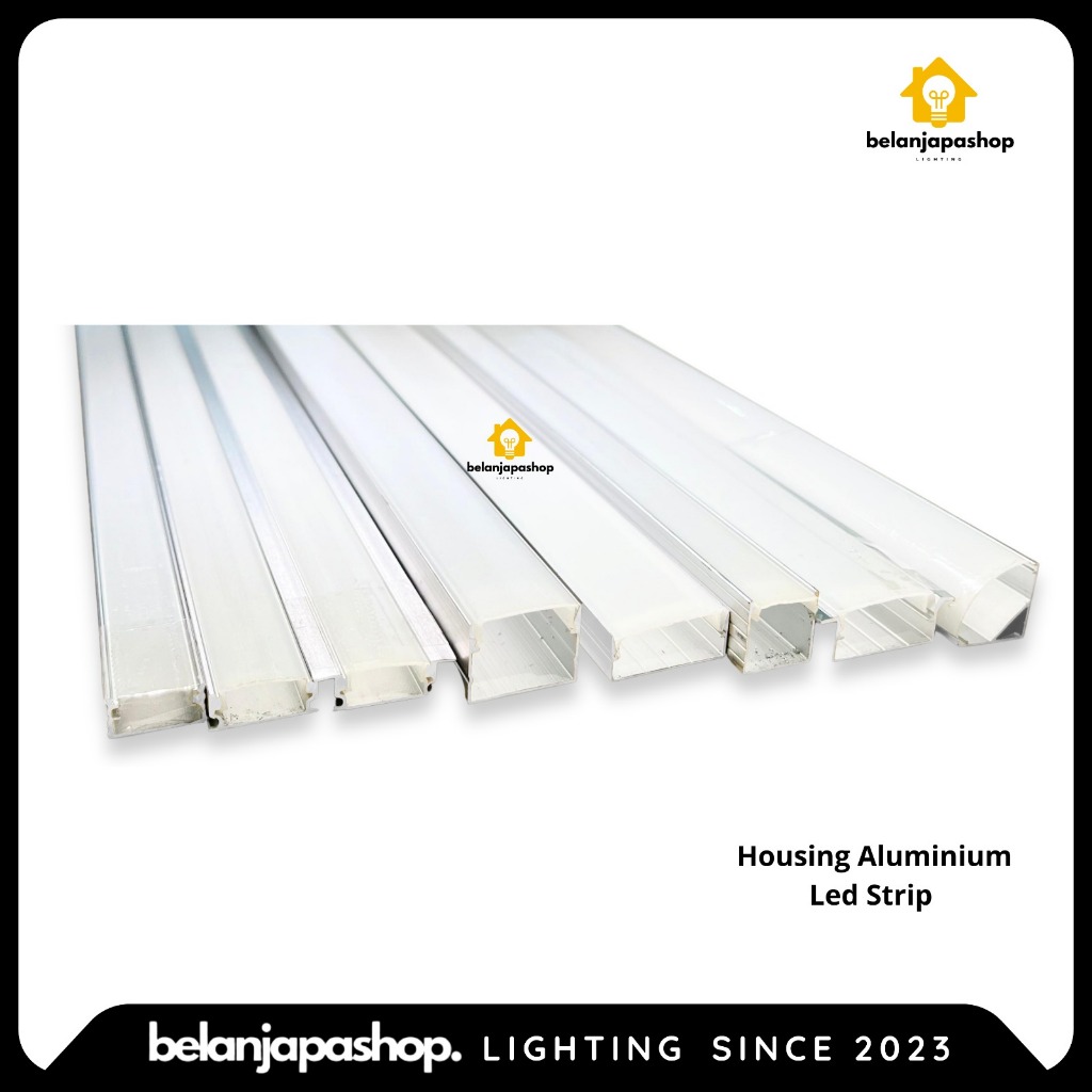 Cover LED Strip 1m / Housing Aluminium LED Strip Panjang 1meter - BACA DESKRIPSI