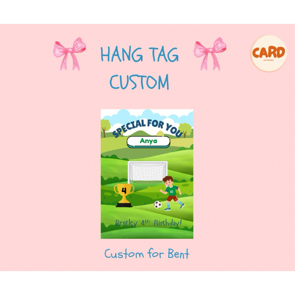 HANG TAG THANK YOU CARD ULTAH UNTUK SOUVENIR BISA CUSTOM NAMA