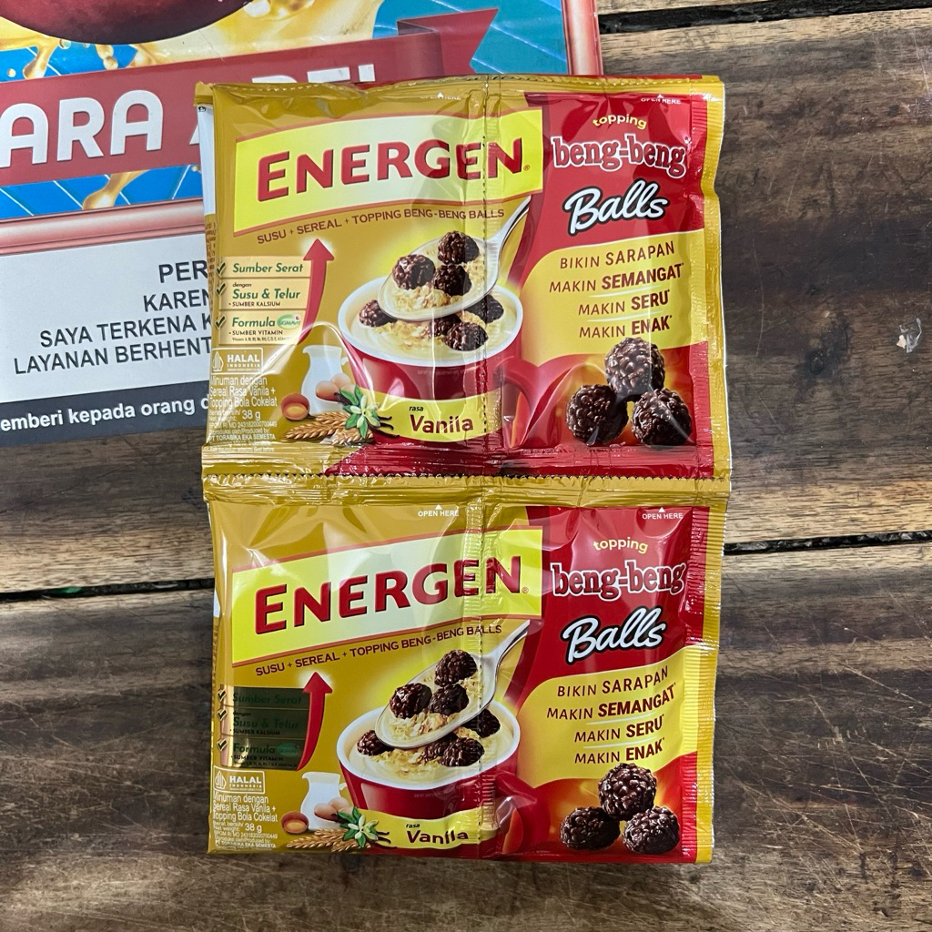 

Energen Vanila Topping Beng Beng Balls / Roma Malkist 1 Renceng 10 Sachet - Sereal Vanilla Beng-Beng Bola Cokelat Coklat Chocolate
