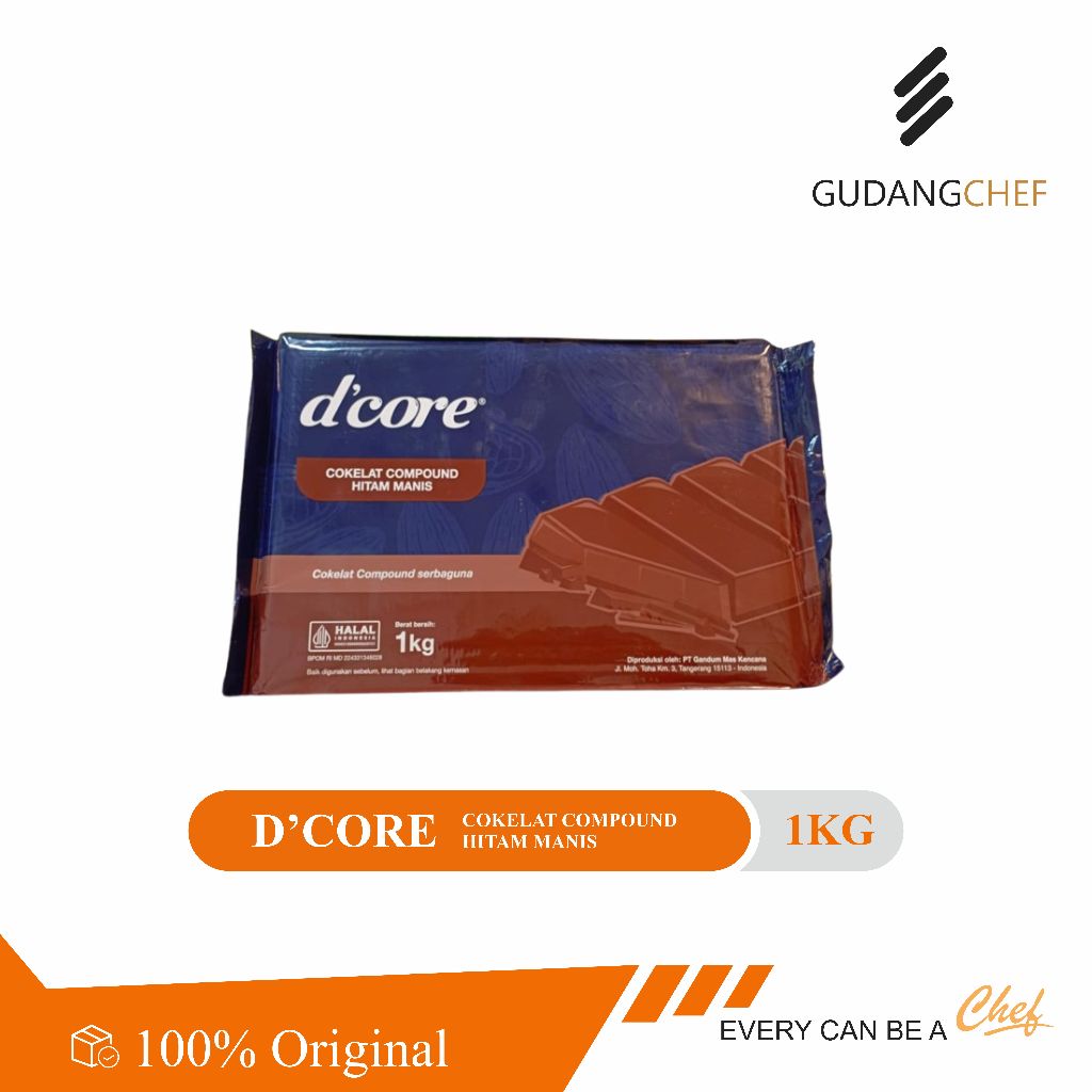 

Colatta D'Core Dark Chocolate Compound 1kg - Cokelat Batangan Serbaguna untuk Baking & Dessert