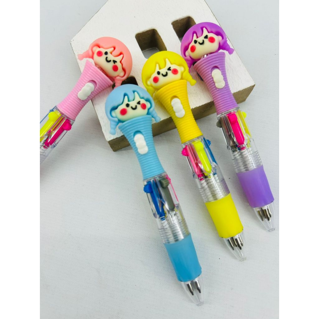 

Pen Mekanik Multi Color Kecil Led Bentuk Girl Head Kepang/ Pen Karakter Cewek Rambut Kepang Berlampu