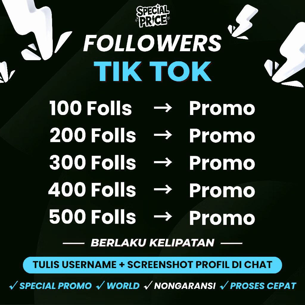 Followers TIKTOK Permanen (BERGARANSI)