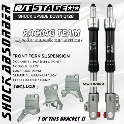 Shock Upside Down RT STAGE Copy ORI Plus Breket Kaliper Axial Dan Monoblok 4 Piston
