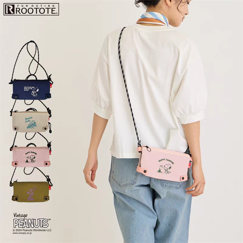 Rootote Snoopy Shoulder Bag Tas Wanita Tas Selempang Lipat Snoopy