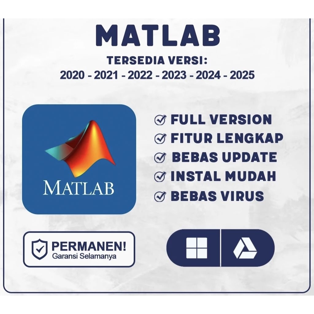 Matlab 2025 Full Version Lifetime + Panduan Instalasi (WIN & MAC) | Version 2020 / 2021 / 2022 / 202