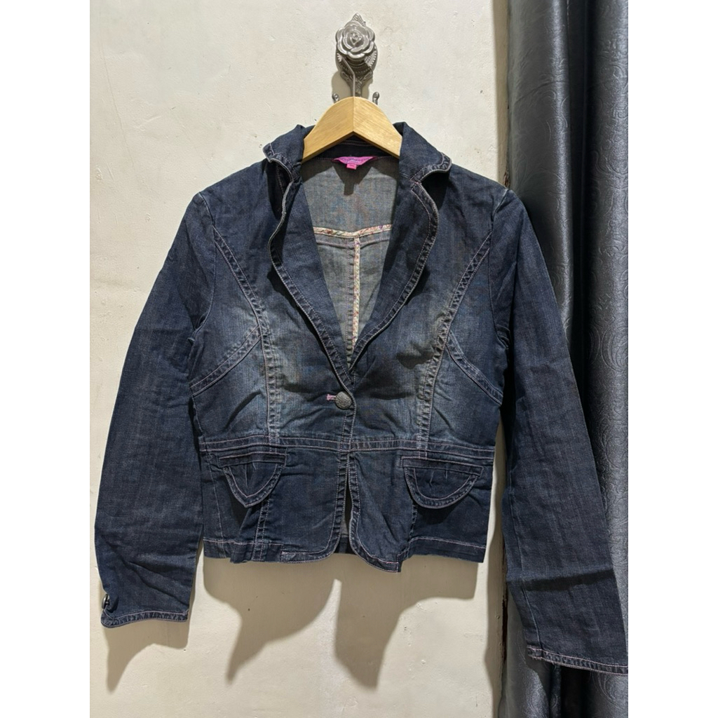 Preloved blazer crop jeans