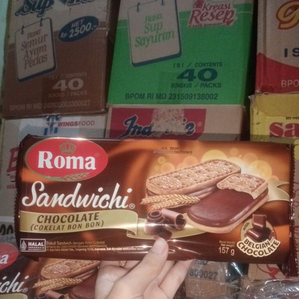 

Roma sandwichi coklat per bungkus