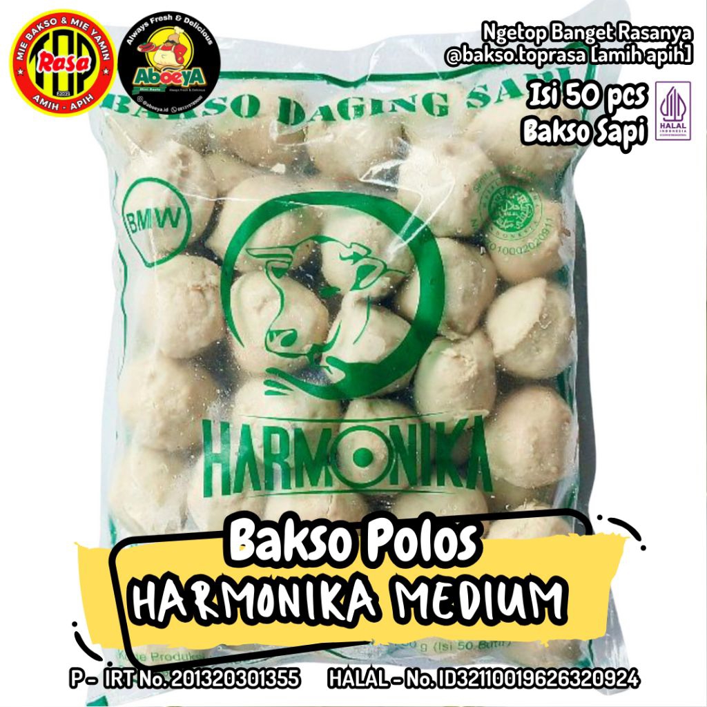 

Frozen Food | Bakso Polos Harmonika Medium Isi 50pcs Bakso Daging 750gr Free Bumbu Kuah Kaldu