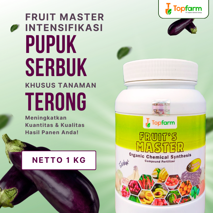 Pupuk Serbuk Topfarm / Pupuk Terong Berbuh Lebat / Pupuk Terong Ungu, Ijo, Bulat, Panjang / Pupuk Te