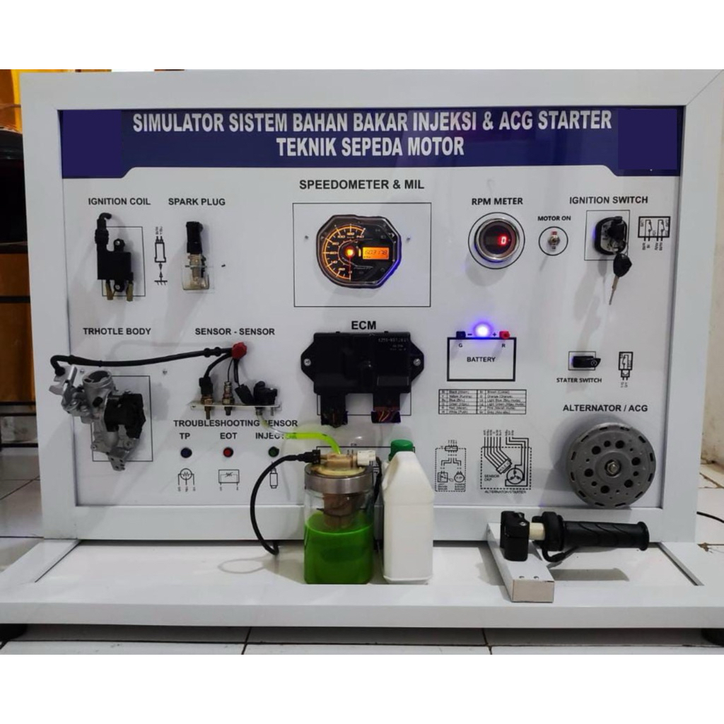 simulator sistem injeksi PGM FI with ACG STARTER