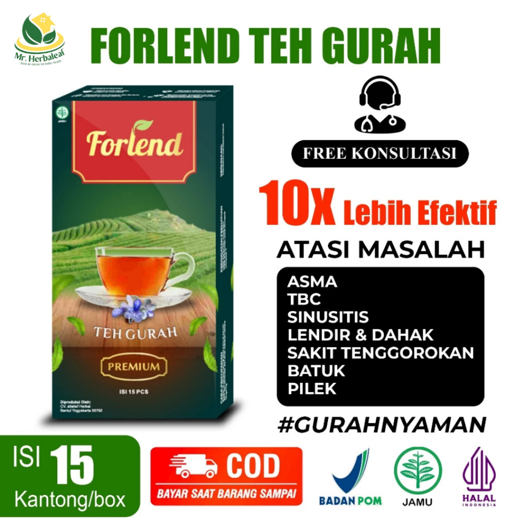 

Teh Gurah FORLEND- Ampuh Atasi Batuk Berdahak, Asma, TBC, Sinusitis, Hidung Tersumbat- BPOM Halal
