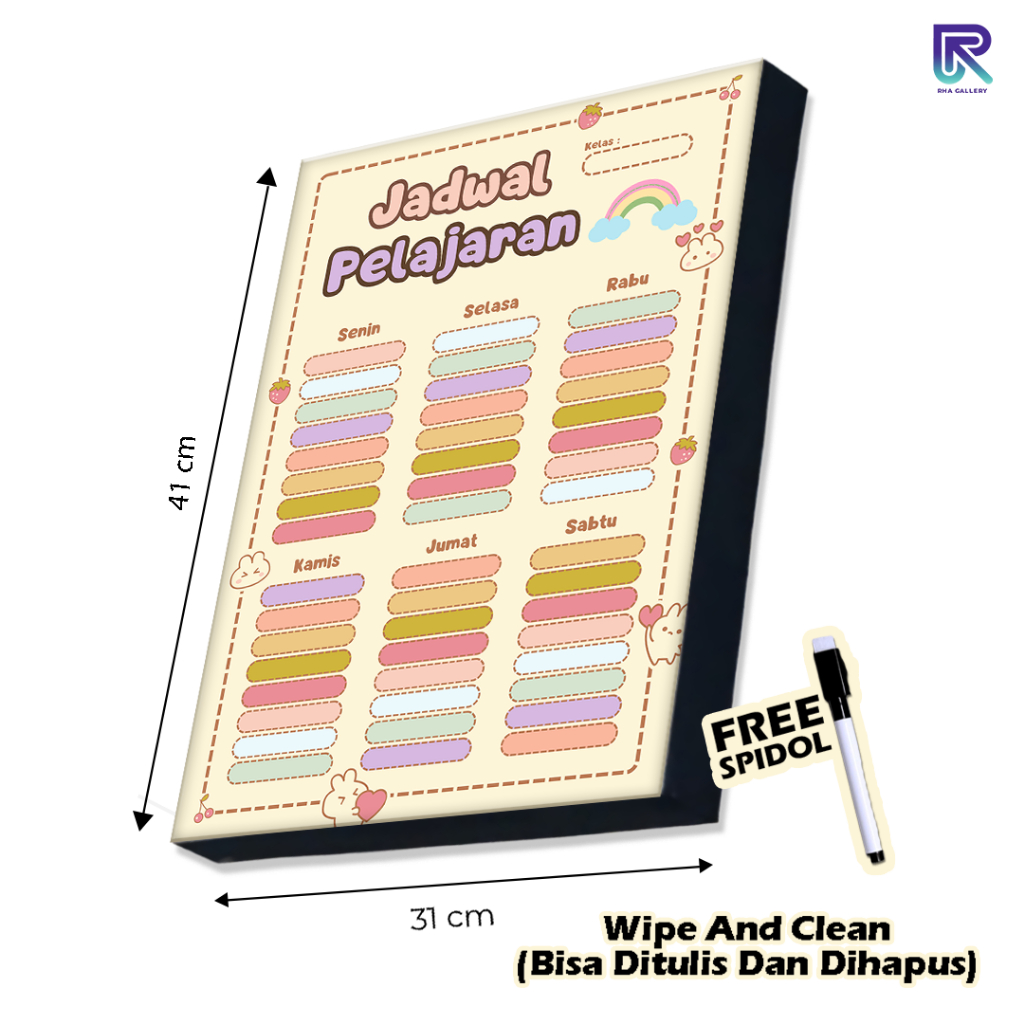 RHA GALLERY Papan Tulis Kayu Jadwal Pelajaran Ruang Kelas Dan Belajar Sekolah
