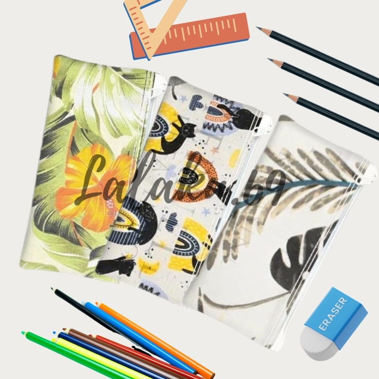 

Tempat pensil kanvas motif lucu untuk di kantor / sekolah