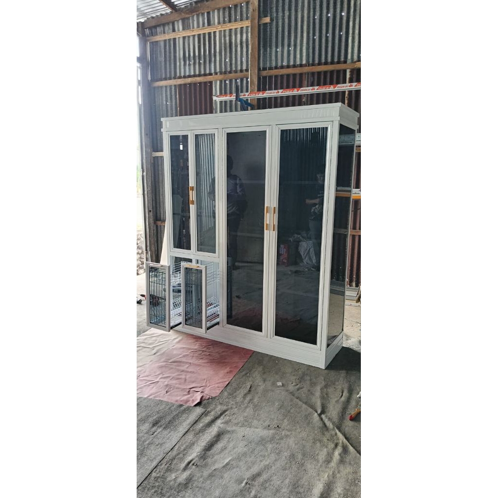 rak piring aluminium/ lemari piring/ etalase/rak dapur