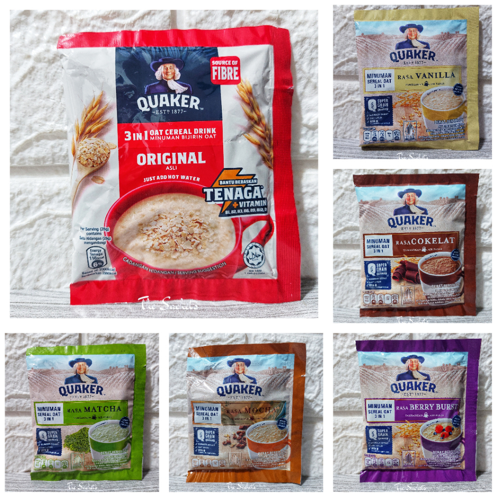 

QUAKER 3in1 All Varian Original Cokelat Vanilla Matcha Mocha Berry Burst Sachet