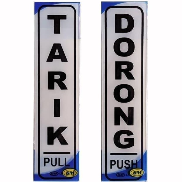 GM Papan Stiker Label Akrilik Tarik Dorong LK 109 137 Sticker Acrylic Pintu Pull Push Kecil