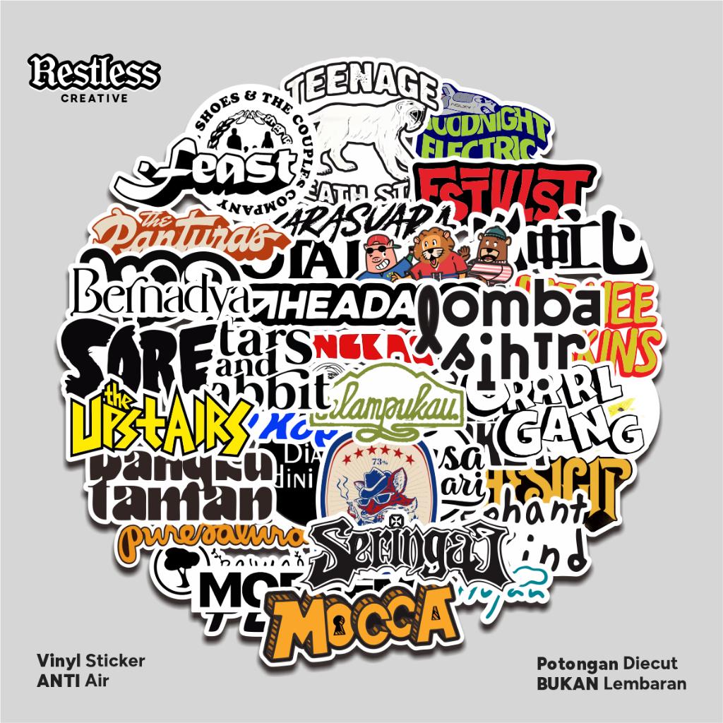 

Stiker Pack Band Lokal Helm Pop Hp Laptop Tumbler Sticker Metal Vinyl Aesthetic Punk Anti Air