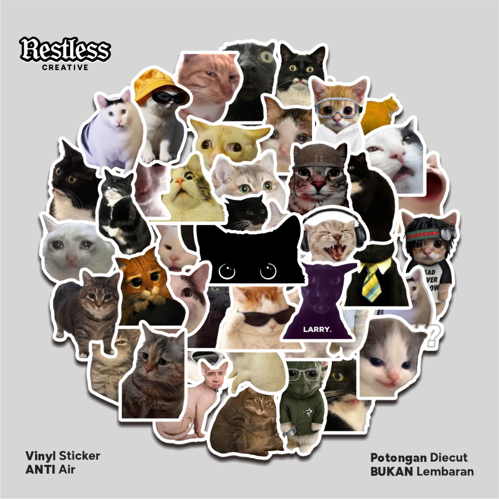 

Sticker Pack Meme Kucing Kitten Buku Laptop Cute Vinyl Lucu Waterproff Aesthetic Cat Stiker Anti Air