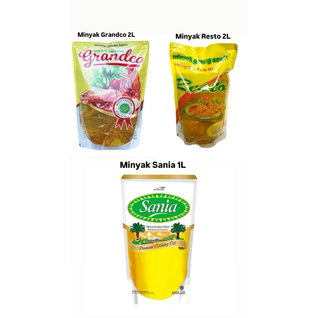 

Minyak Goreng Sawit Resto & Minyak Sawit Grandco & Minyak goreng sania (2 Liter) - Cooking Oil / Palm Oil