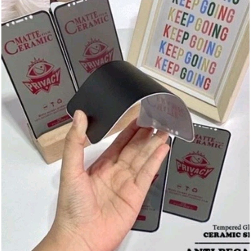 TG Temper Glass Ceramic Vivo Y20/y20s/y12s/y20i Anti gores ceramic hitam spay pelindung layar HP