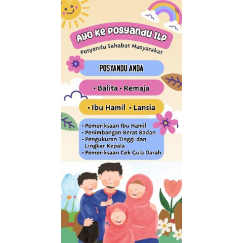mmt banner spanduk ayo ke posyandu ilp sehari jadi | flexi 280 gsm