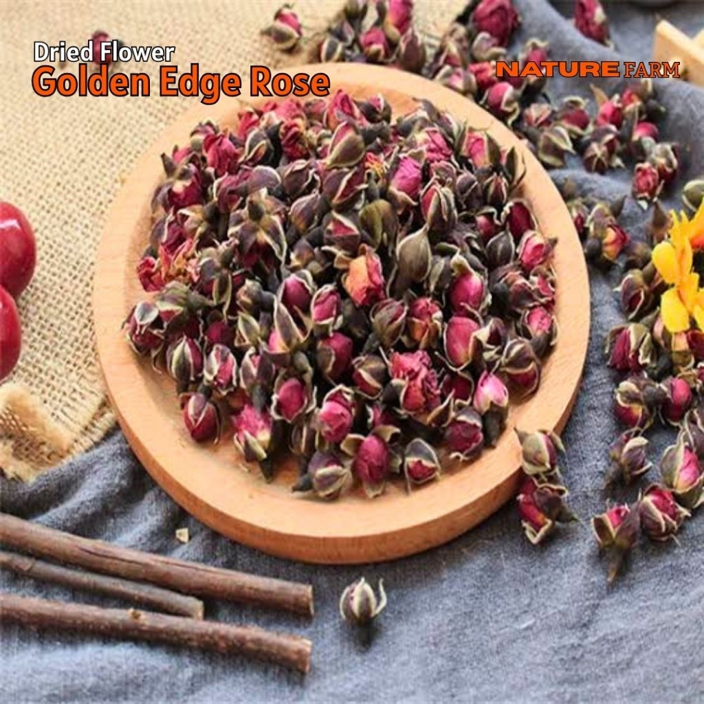 

Nature Farm Premium Teh Bunga Mawar Emas /Golden Edge Rose Bud Tea tisane 250gr 500gr 1kg