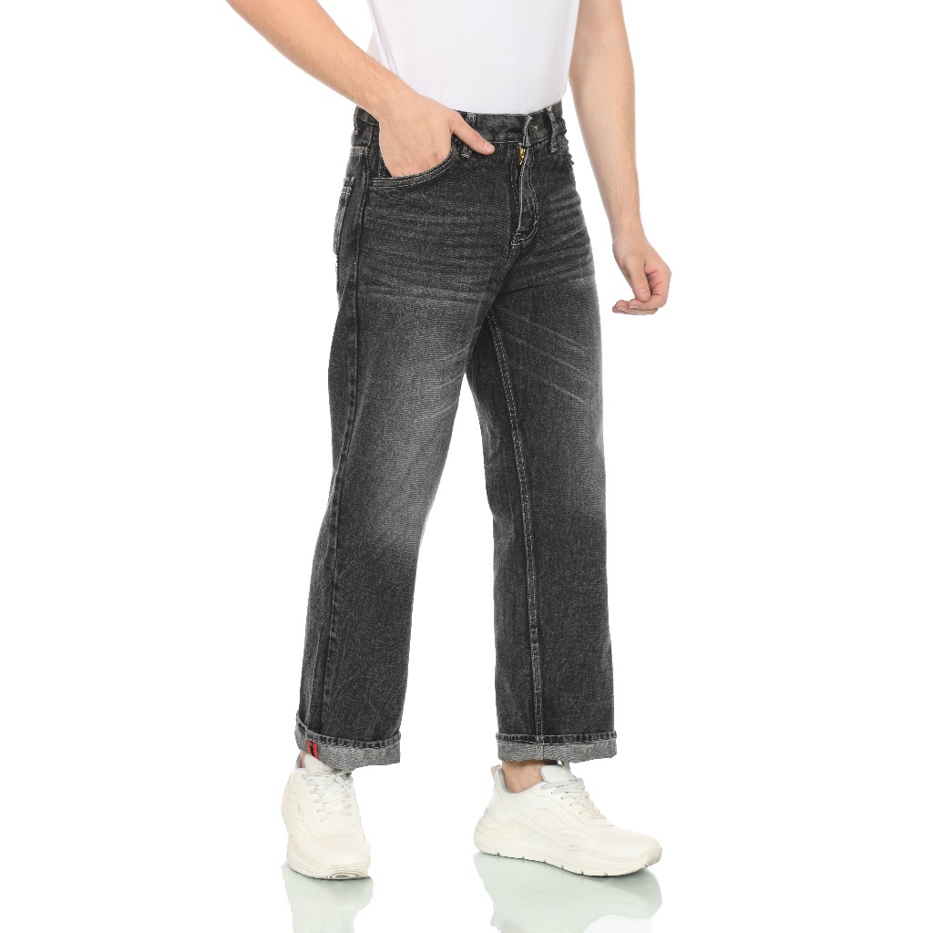 Berenice.id Celana Panjang Pria Jeans Baggy Loose Skena Snowblack Selvedge