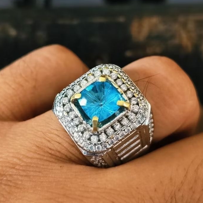 Natural Blue Topaz Elektrik Cutting Custom Luster Menyala