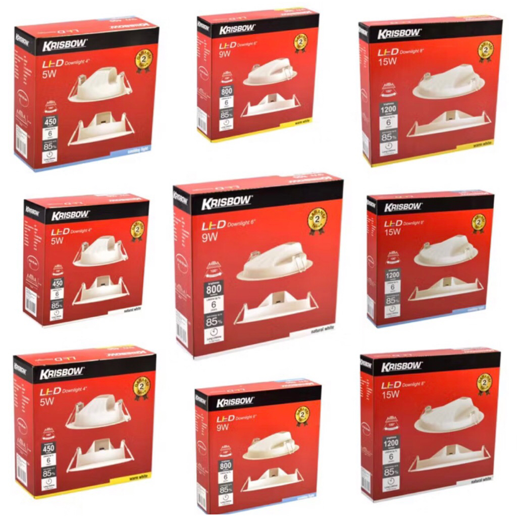 KRISBOW LAMPU DOWNLIGHT LED SHELL INBOW 5,9,15W/ACE DOWNLIGHT LED SHELL/ACE LAMPU LED TANAM PLAFON/K