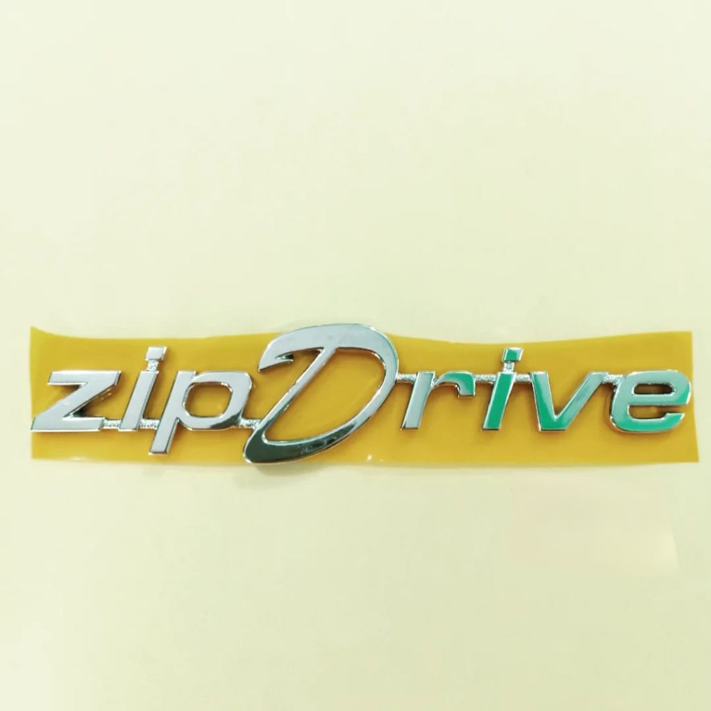 Emblem logo KIA Zip Drive zipdrive ukuran original bagasi zipdrive KIA Visto silver chrome timbul
