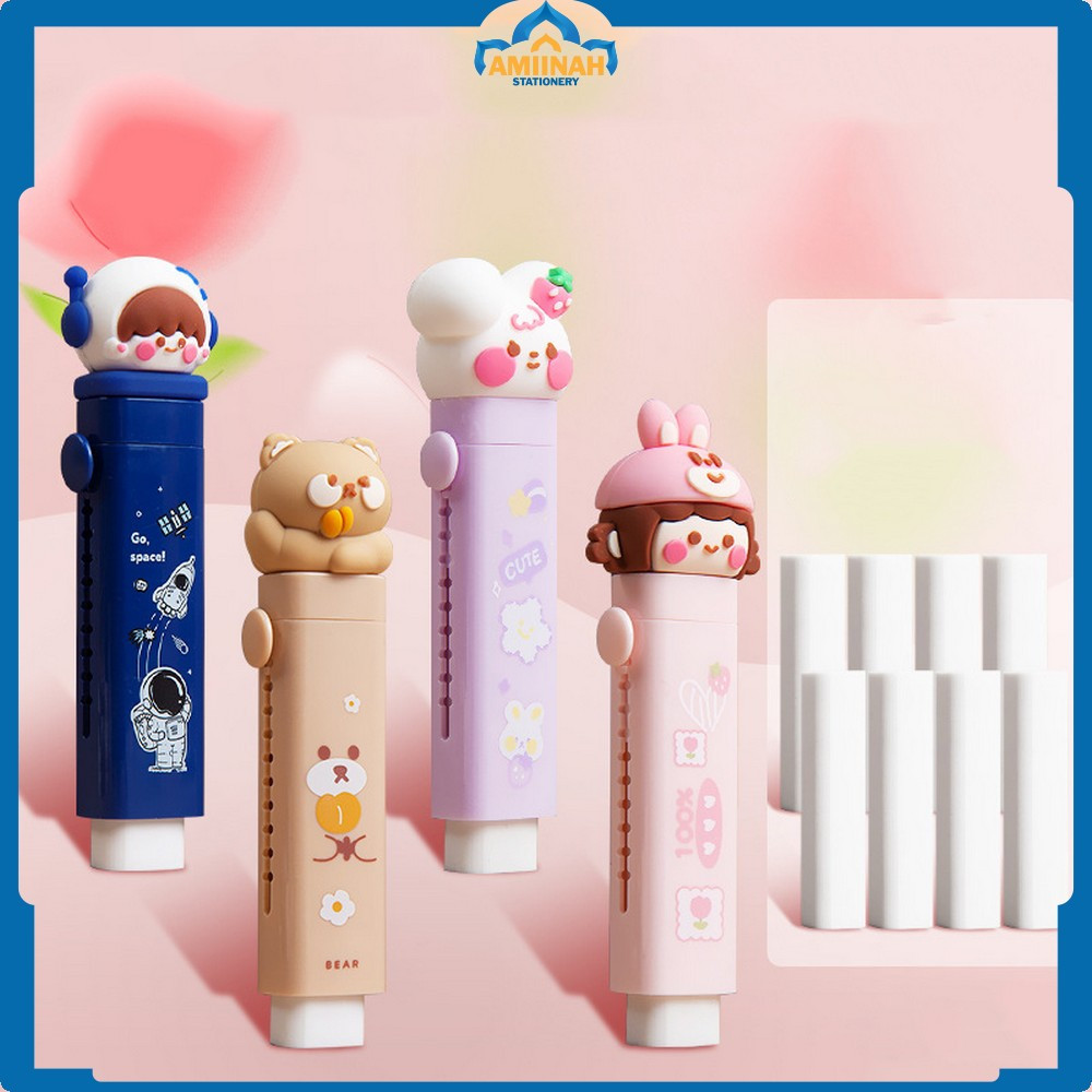 

Mechanical Eraser Free 2PCS Refill Karakter Kartun 3D / Penghapus Pensil Anak Sliding Eraser / Perlengkapan Sekolah Anak Import Amiinah Stationery A78