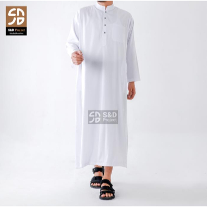 S&D Project Baju Koko Muslim Dewasa Gamis Jubah Bahan Katun Tesla Polos Model Turki Arabian Pakistan