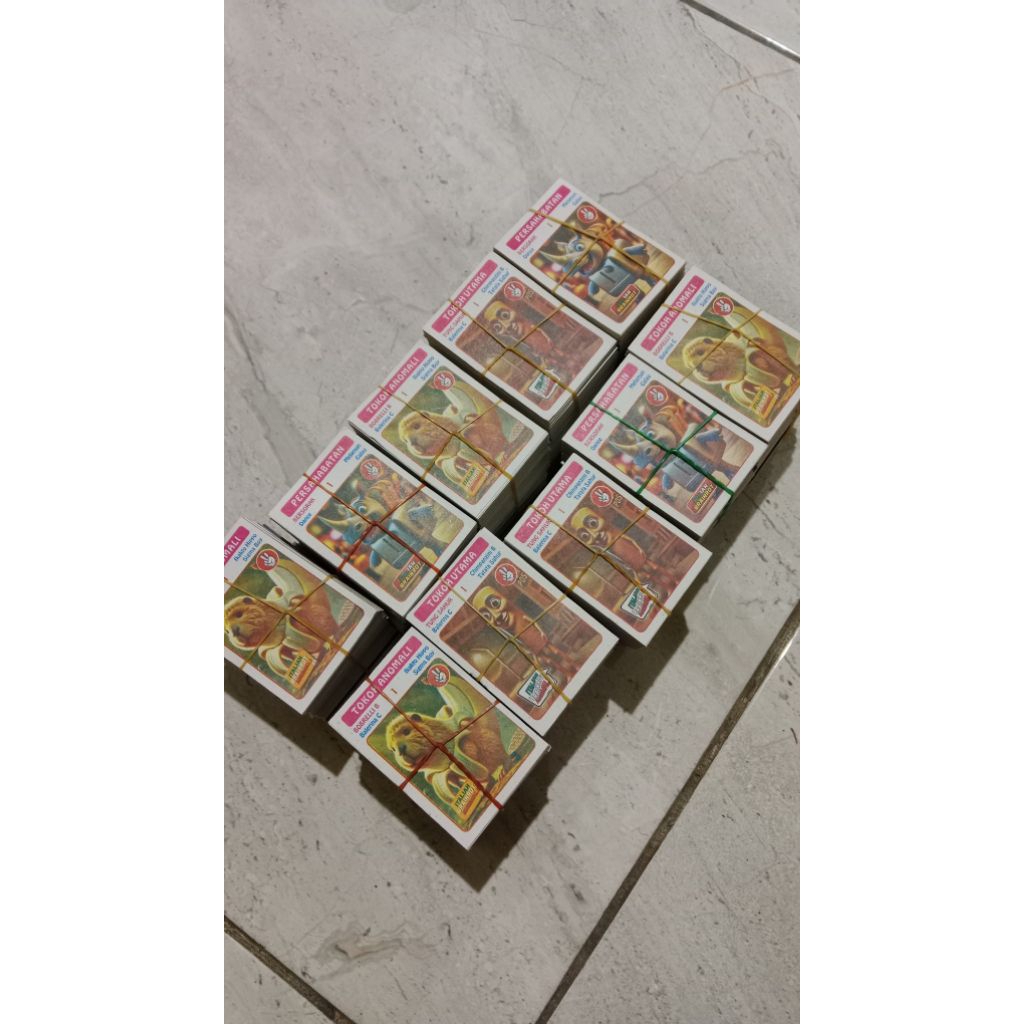 MAINAN KARTU KWARTET | KARTU KEPLEK GAMBAR ANOMALI 1 IKAT ISI 320 PCS