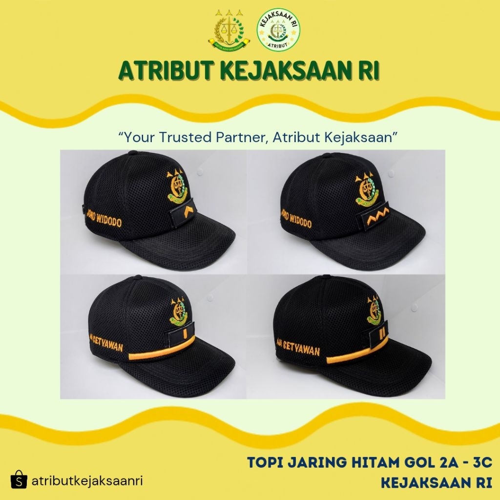 ATRIBUT KEJAKSAAN RI - TOPI JARING HITAM KEJAKSAAN RI