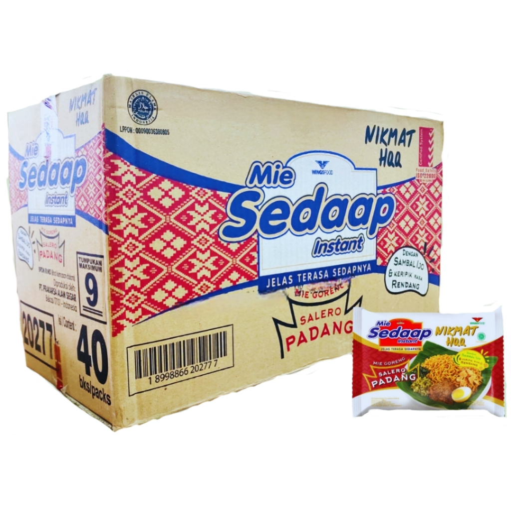 

SEDAAP MIE INSTAN GORENG SALERO PADANG 1 DUS 40 PCS