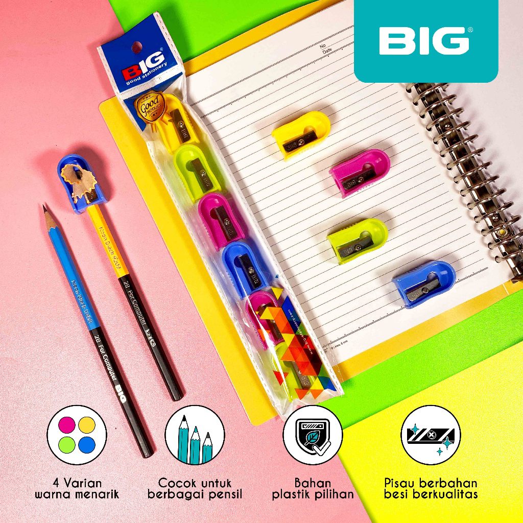 

6 Pcs BIG Rautan Pensil Gerotan Serutan / Pencil Sharpener Lonjong RSS-202