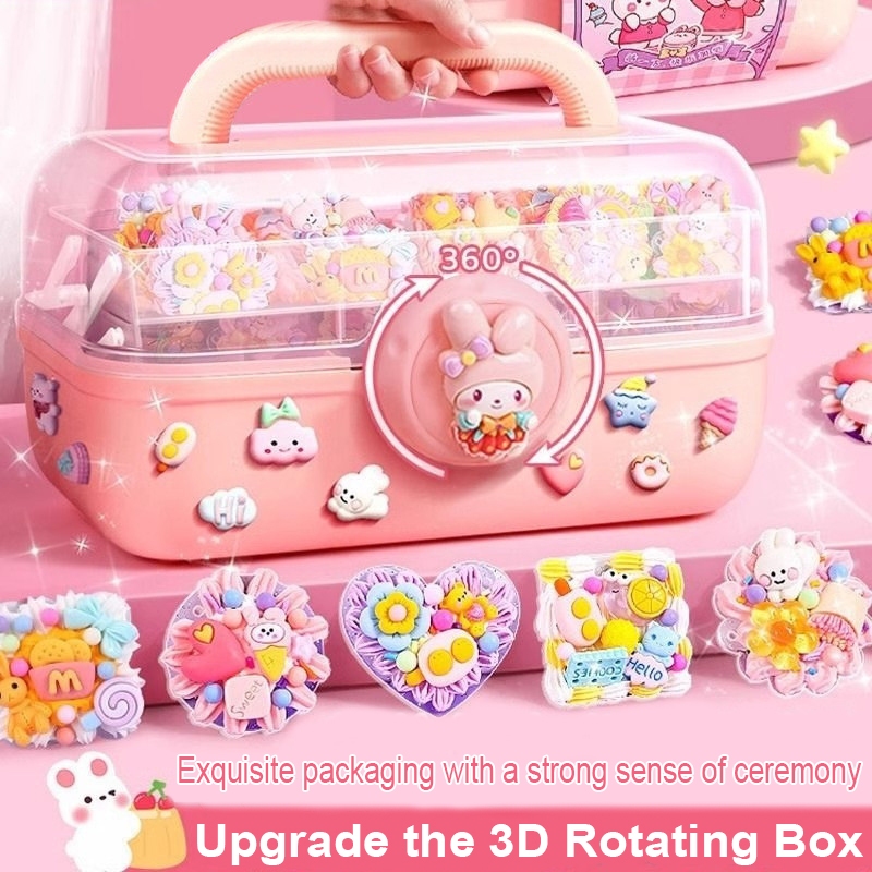 

885pcs DIY Gantungan Kunci Akrilik Set DIY Keychain Set Kartu Stiker luca Kotak Guka Cream Gum Kartun Mainan Anak Perempuan Hadiah Ulang Tahun