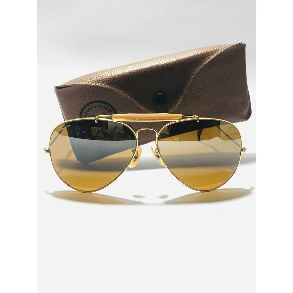 Kacamata Vintage Ray-ban Aviator Outdoorsman Arsita Gold For Driving Top Gradient Mirror Authentic M