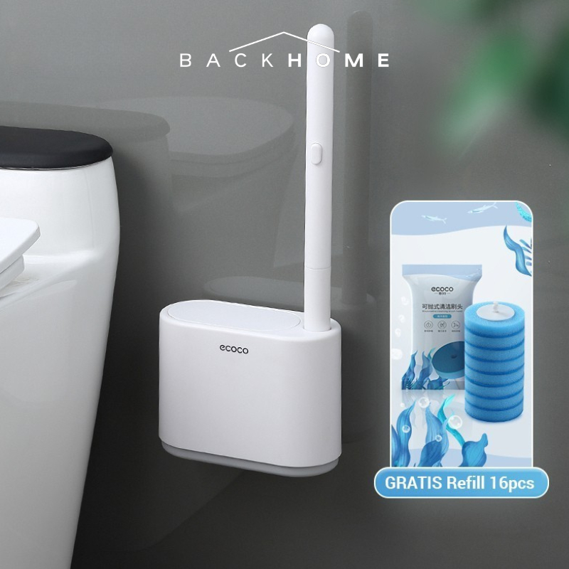 ECOCO Disposable Toilet Brush - Sikat toilet silicon flexible sikat WC Pembersih kamar mandi sudah t