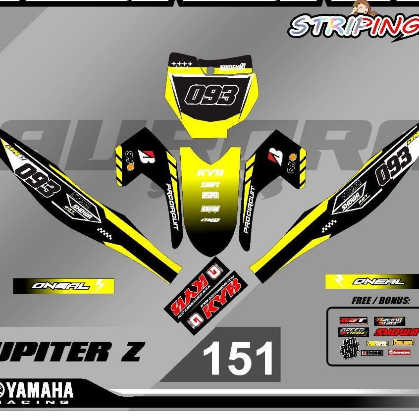 Striping Rbt Jupiter Z Burhan Rbt Bebek Modif Supermoto Yz Crf Klx Kx Ktm Rbt New Terbaru stiker gra